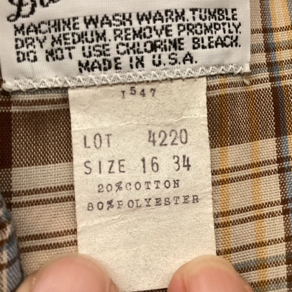 Vintage DJ Dickson Jenkins Men’s Western Shirt snap front Made in USA Size 16 - Picture 7 of 11